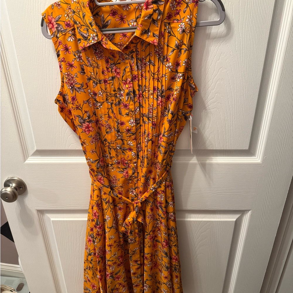 Nanette Lepore Orange Tie Front Sundress